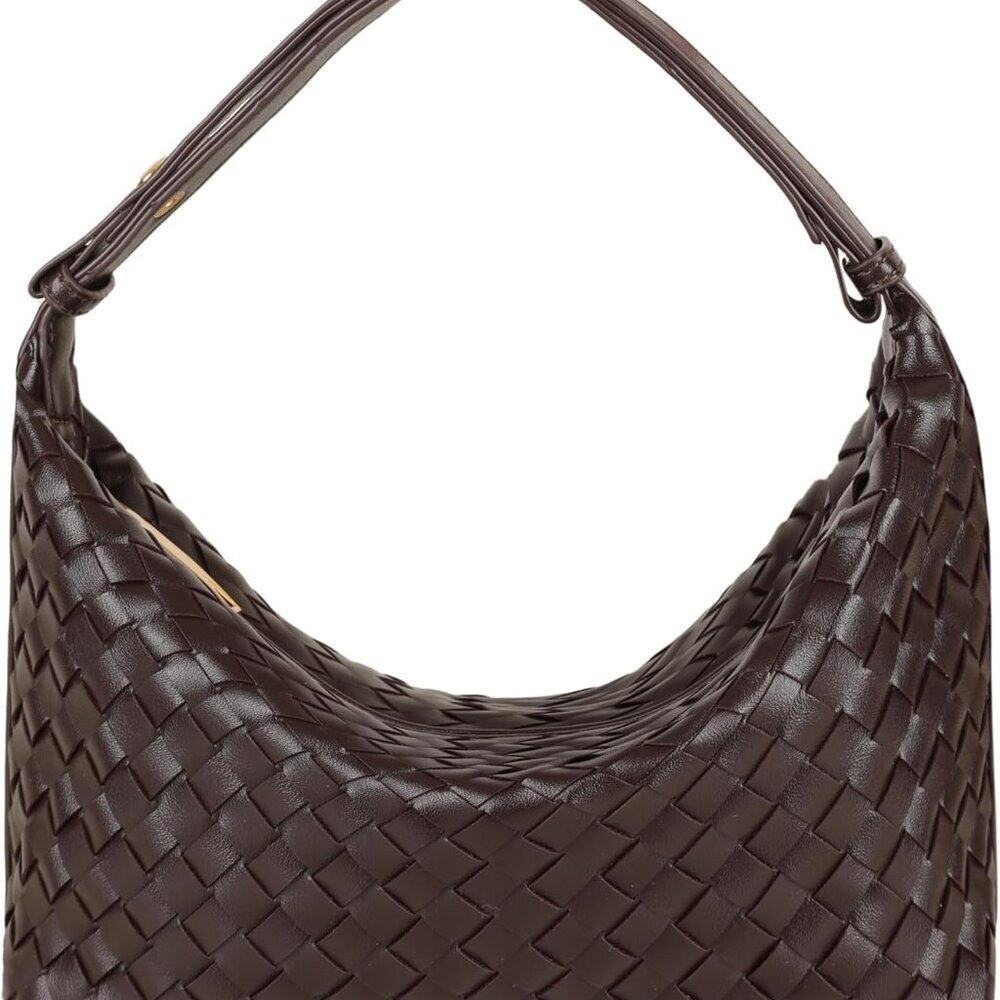 Vegan Leather Woven Tote Handbag, Top-handle Shoulder Bag, Pure Underarm Purse,